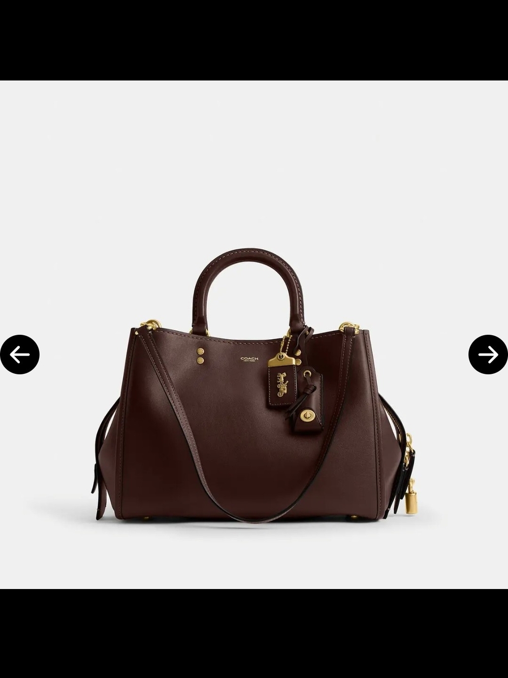 Coach Dark Brown Leather Satchel with Gold Hardware